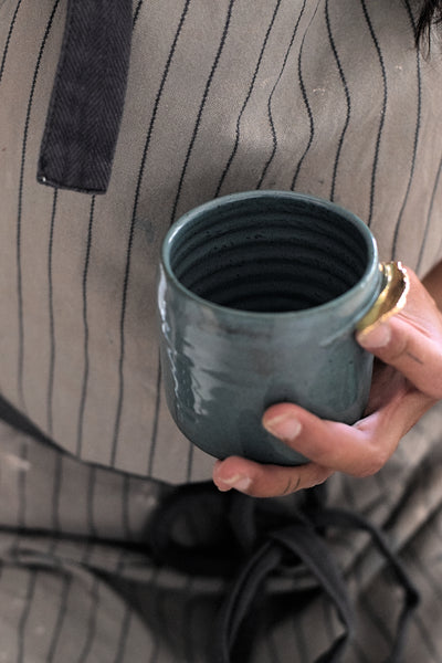 ENYA // Forest green 250ml coffee cup w/ gold wing