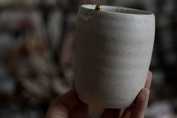 Matte White Tumbler w/ Pearl