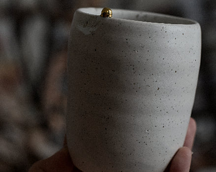 Matte White Tumbler w/ Pearl