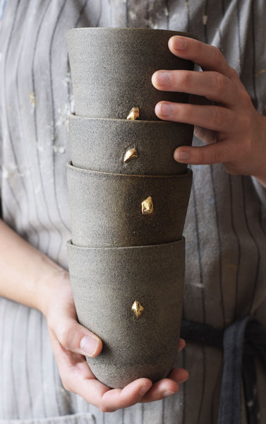 Gold nugget coffee tumbler
