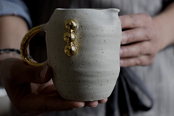 Wobbly Matte White Pearl Milk Pitcher