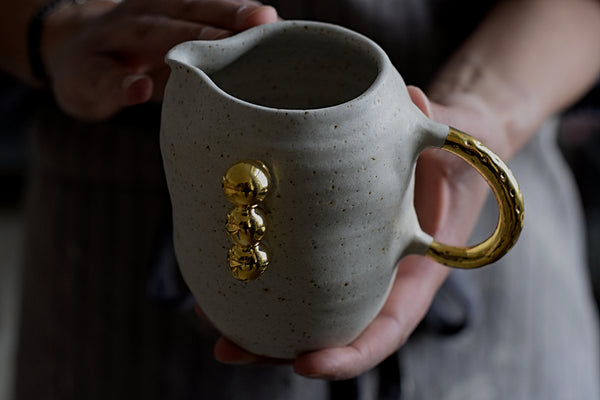 Wobbly Matte White Pearl Milk Pitcher