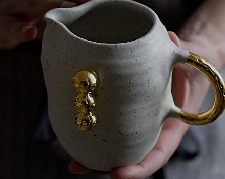 Wobbly Matte White Pearl Milk Pitcher