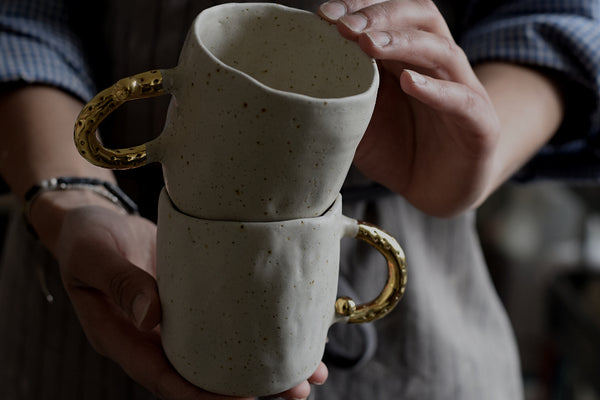 Matte White Pinched Coffee Cup