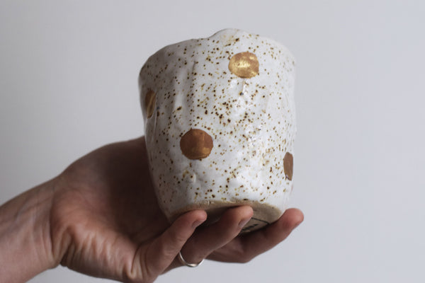 Spotty organic & gold tea cup