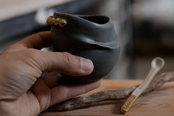 Twisted Espresso Cup Blue pebble