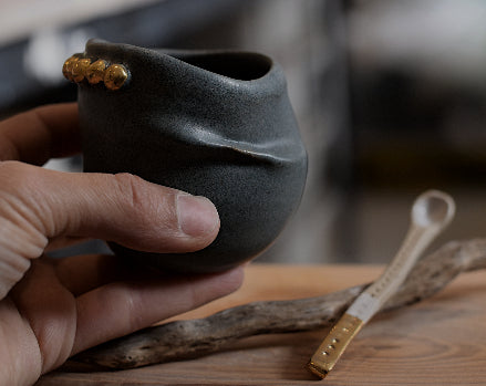 Twisted Espresso Cup Blue pebble