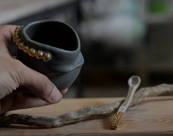 Twisted Espresso Cup Blue pebble