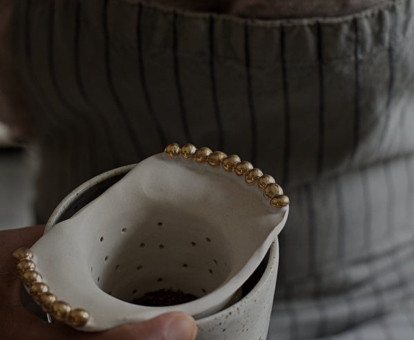 Pearl ring Tea Strainer