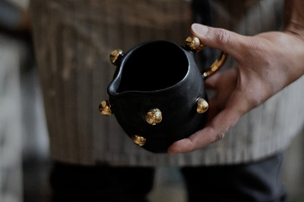 Wobbly Matte Black Milk Pitcher