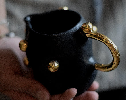 Wobbly Matte Black Milk Pitcher