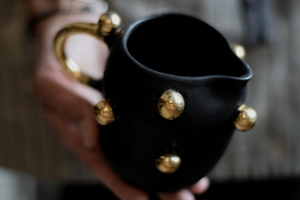 Wobbly Matte Black Milk Pitcher
