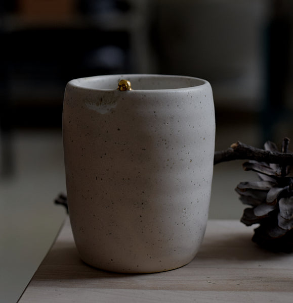 Matte White Tumbler w/ Pearl