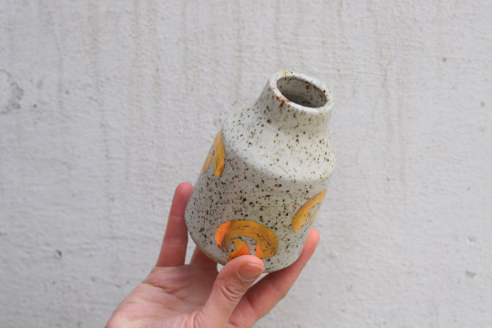 Leopard gold bud vase