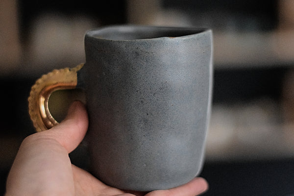 Pinched Matte Pigeon Grey Coffee Cup
