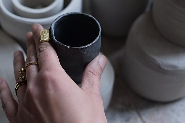 Gold Square Holder Gray Espresso Cup #1 // SOLD OUT