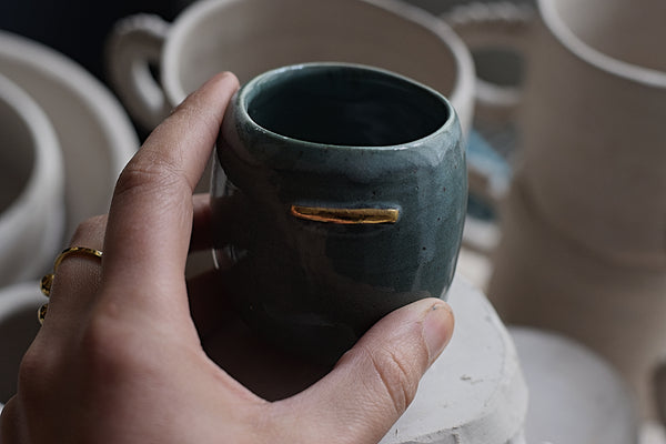 Gold line Emerald green Espresso Cup #2