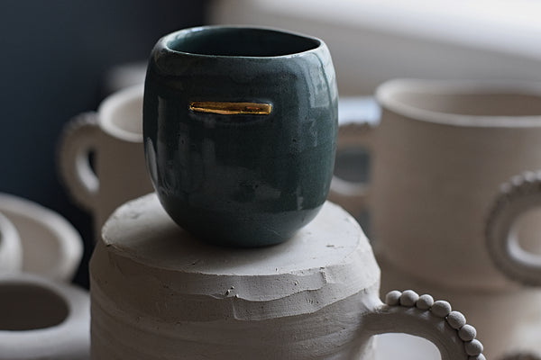 Gold line Emerald green Espresso Cup #2