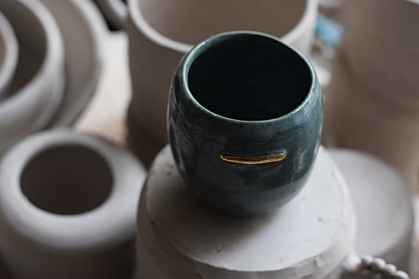 Gold line Emerald green Espresso Cup #2