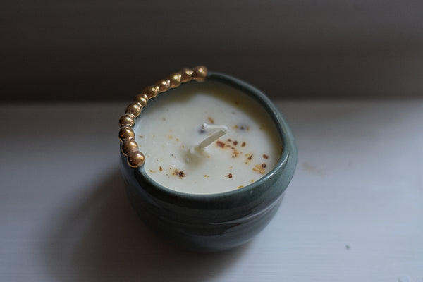 Reusable ceramic soy candle/cup
