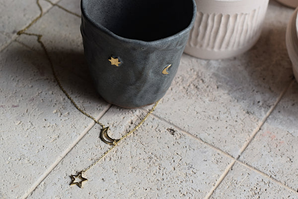 Little Prince Star & Moon pinched glass tumbler // SOLD OUT