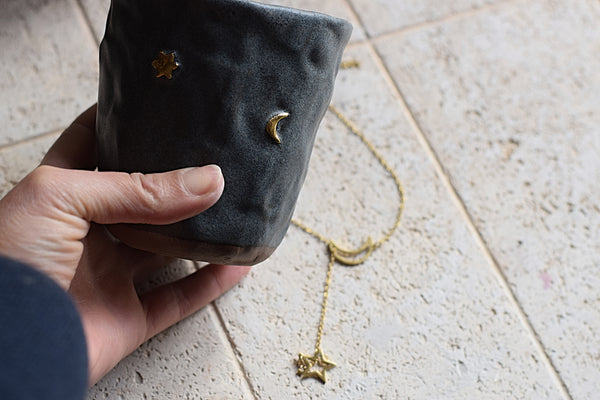 Little Prince Star & Moon pinched glass tumbler // SOLD OUT