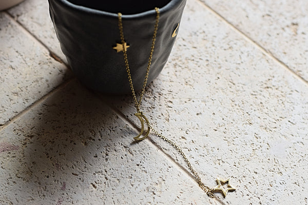 Little Prince Star & Moon pinched glass tumbler // SOLD OUT