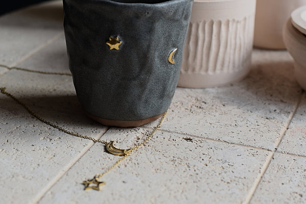 Little Prince Star & Moon pinched glass tumbler // SOLD OUT
