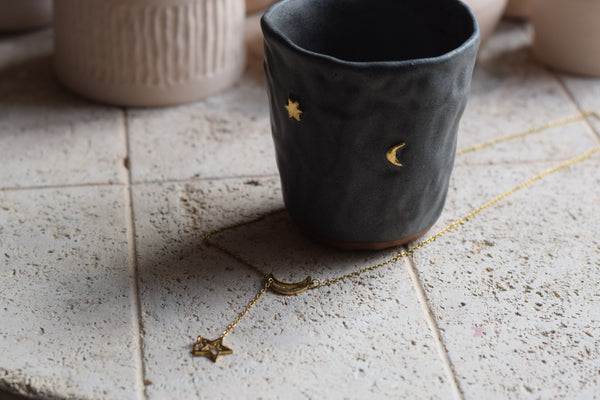 Little Prince Star & Moon pinched glass tumbler // SOLD OUT