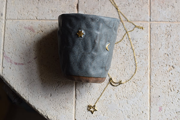 Little Prince Star & Moon pinched glass tumbler // SOLD OUT
