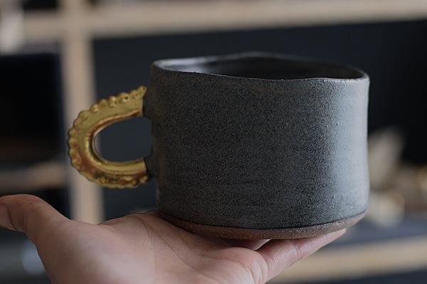 Pinched Gray Pigeon Coffee Cup w/ pearl handle #3 // SOLD OUT