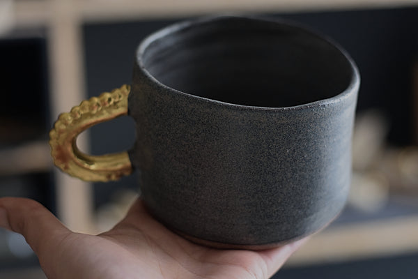 Pinched Gray Pigeon Coffee Cup w/ pearl handle #3 // SOLD OUT