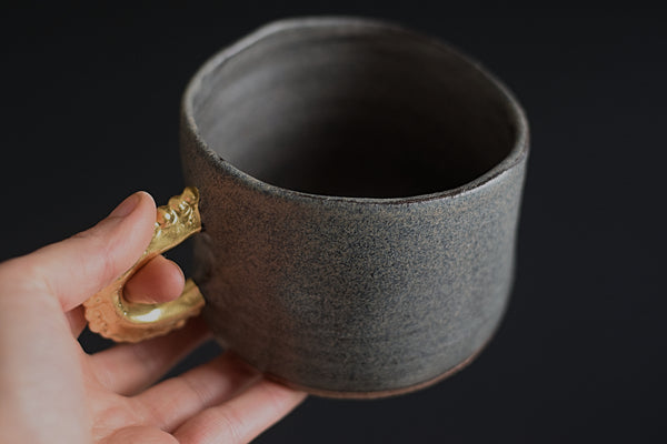 Pinched Gray Pigeon Coffee Cup w/ pearl handle #3 // SOLD OUT