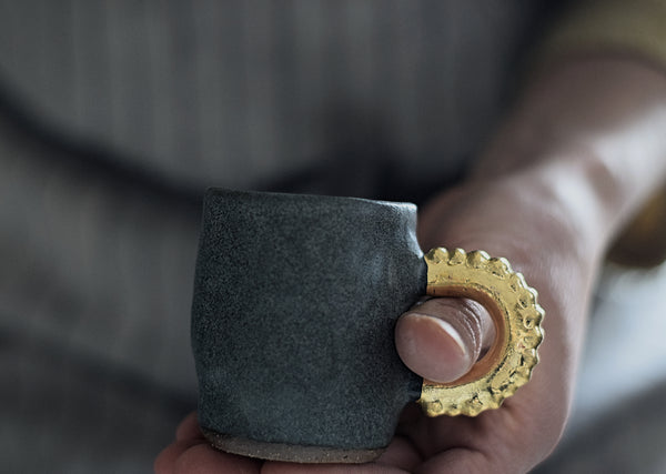 Espresso Cup Blue pigeon w/ pearl handle // SOLD OUT
