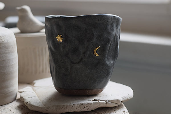 Little Prince Star & Moon pinched glass tumbler // SOLD OUT