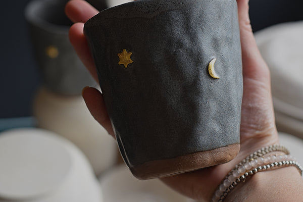 Little Prince Star & Moon pinched glass tumbler // SOLD OUT