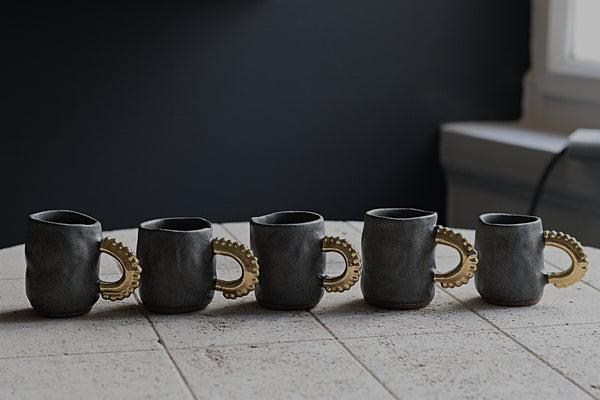 Espresso Cup Blue pigeon w/ pearl handle // SOLD OUT