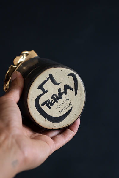ENYA // Midnight blue 250ml coffee cup w/ gold wing