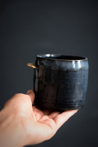 ENYA // Midnight blue 250ml coffee cup w/ gold wing