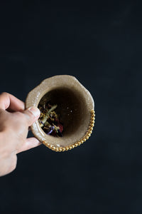TEA // Indian summer Tea strainer w/ gold pearls #1