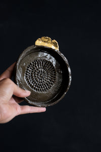 GALI // Dark chocolate garlic grater w/ gold leaf #2