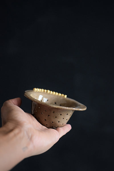 TEA // Indian summer Tea strainer w/ gold pearls #2