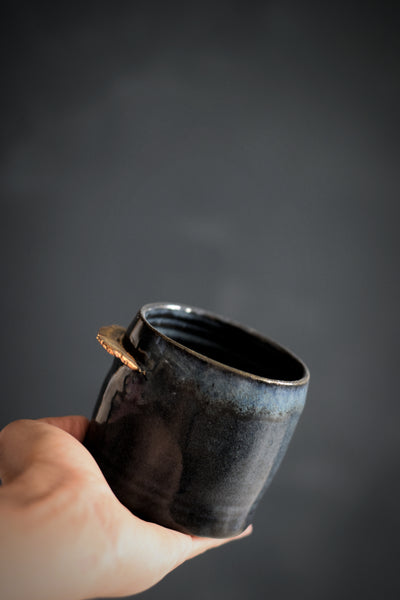 ENYA // Midnight blue 250ml coffee cup w/ gold wing