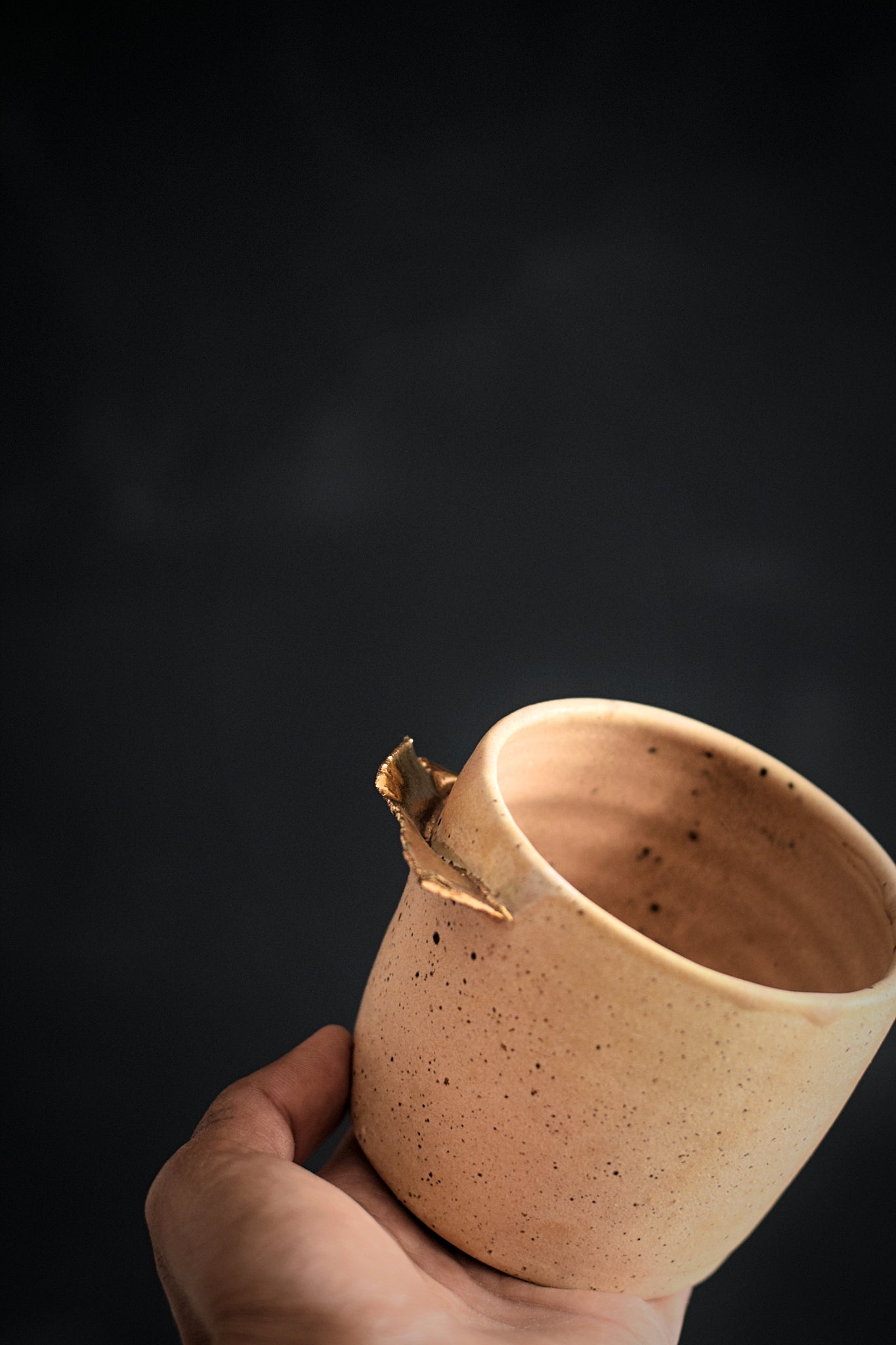 ENYA // Satin sand 250ml coffee cup w/ gold wing
