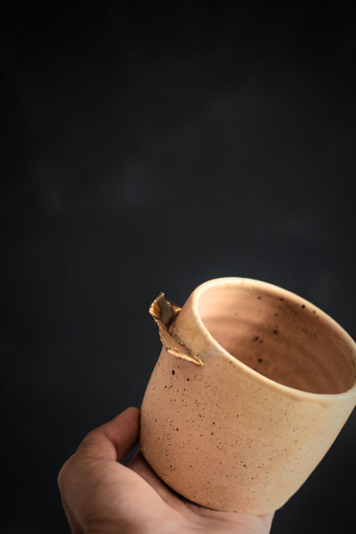 ENYA // Satin sand 250ml coffee cup w/ gold wing
