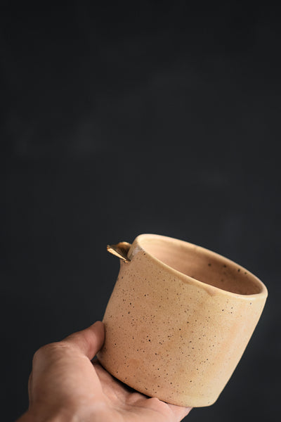 ENYA // Satin sand 250ml coffee cup w/ gold wing