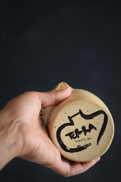 ENYA // Satin sand 250ml coffee cup w/ gold wing