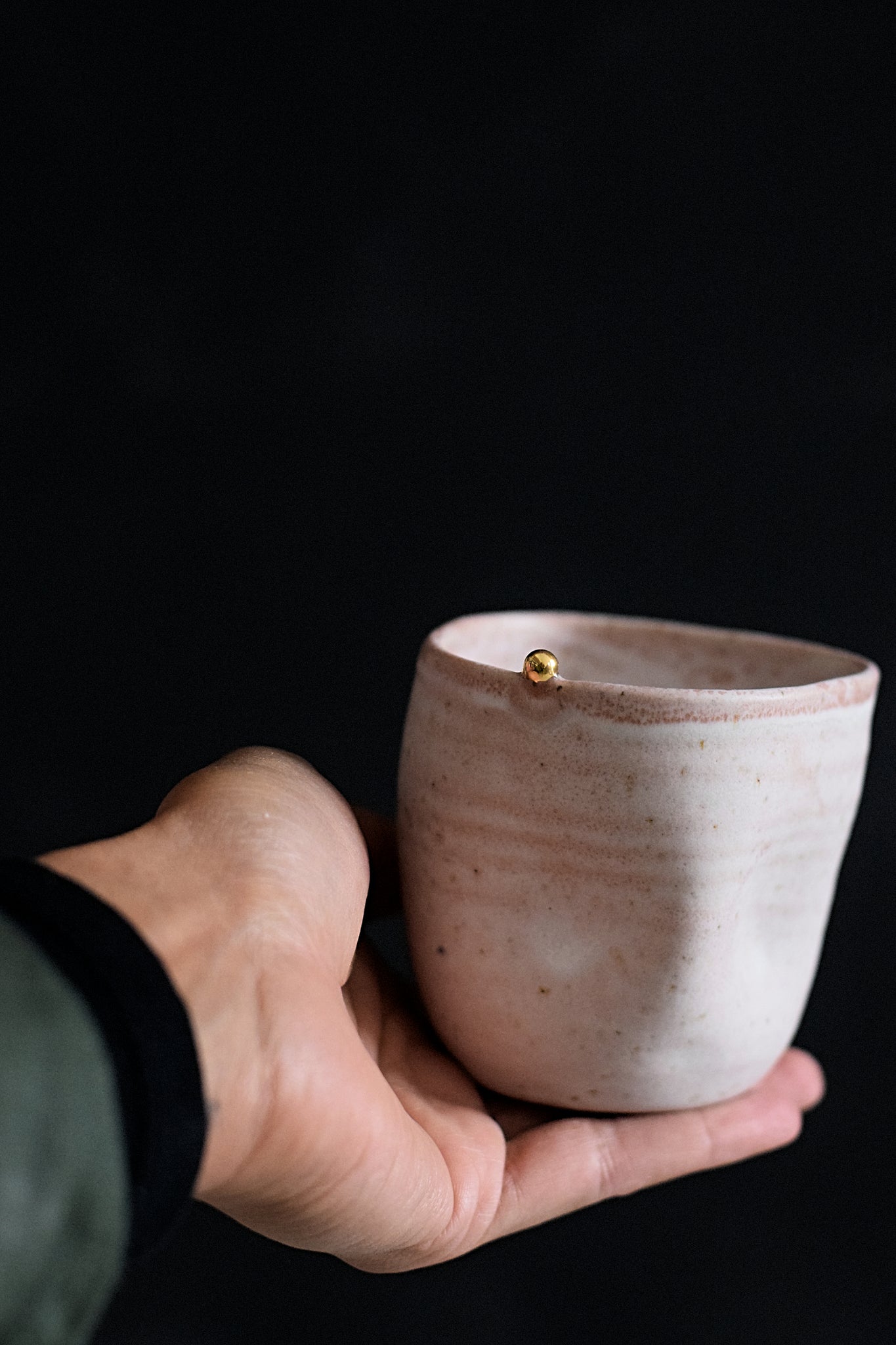 ZIGGY // Blush pink 300ml coffee cup w/ gold pearl