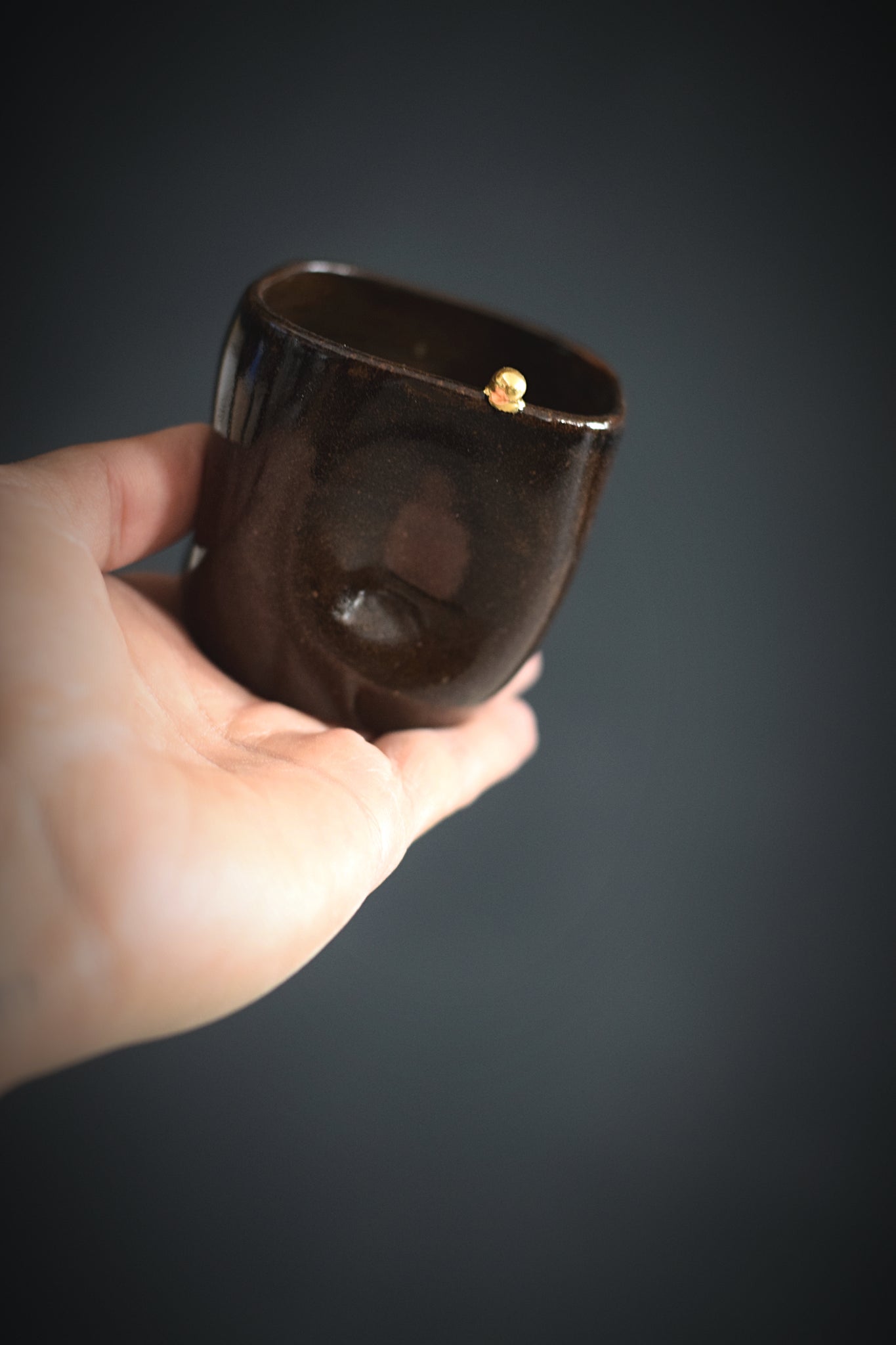 ZIGGY // Temmoku japanese brown 80ml espresso cup w/ gold pearl