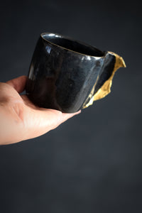 ENYA // Shiny Midnight blue 300ml coffee cup w/ gold wing #1
